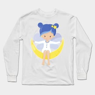 Stardust Fairy, Fairy On The Moon, Cute Fairy Long Sleeve T-Shirt